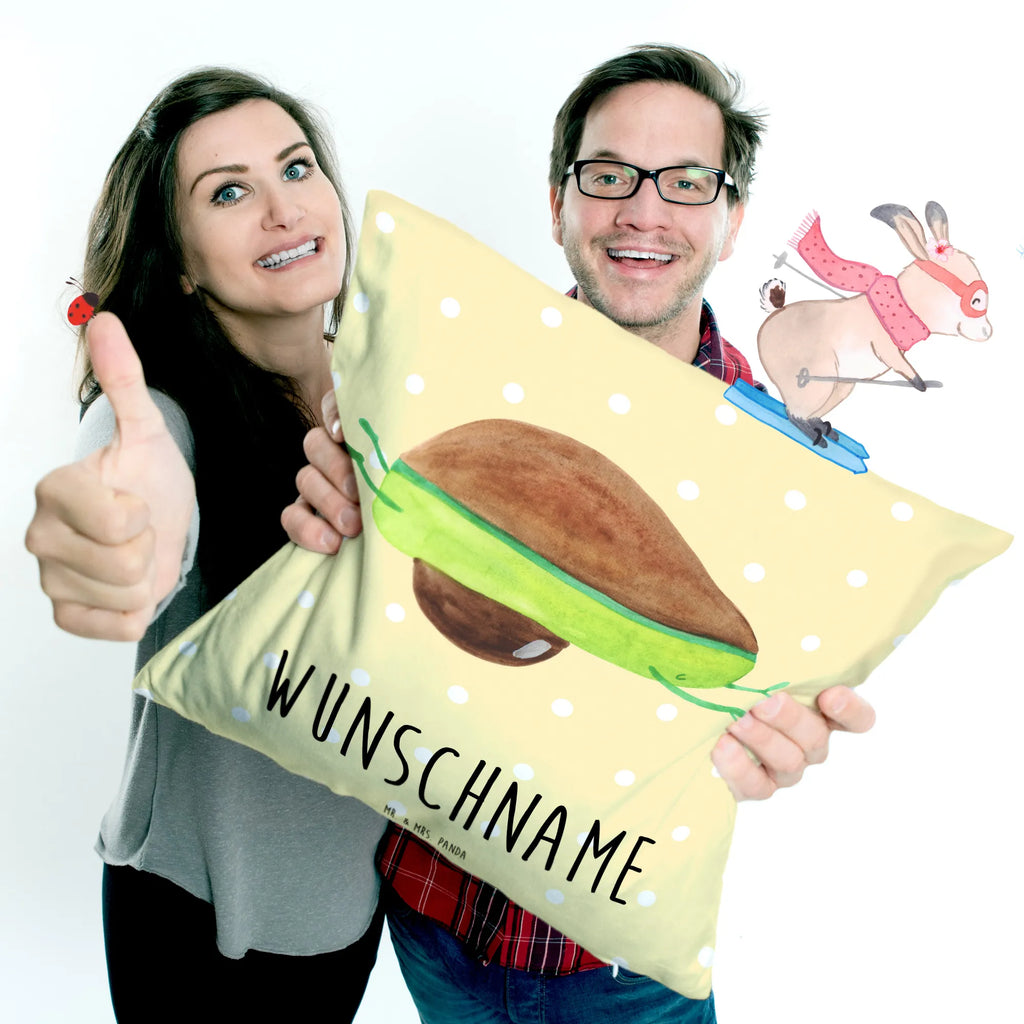 Personalised cushion avocado yoga avocado, vegetables