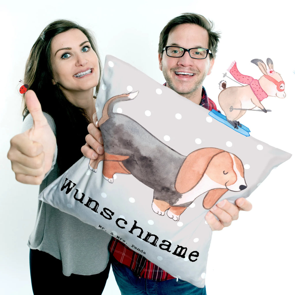 Personalised cushion Basset Hound Lifesaver Dog, dog breed, purebred dog, dog owner, gift, animal lover, giving, puppy