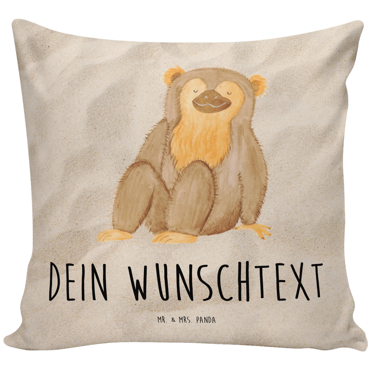 Personalised cushion Monkey Africa, self-confidence, love, motivation, monkey, monkeys, self-love, self-esteem, selfcare, respect