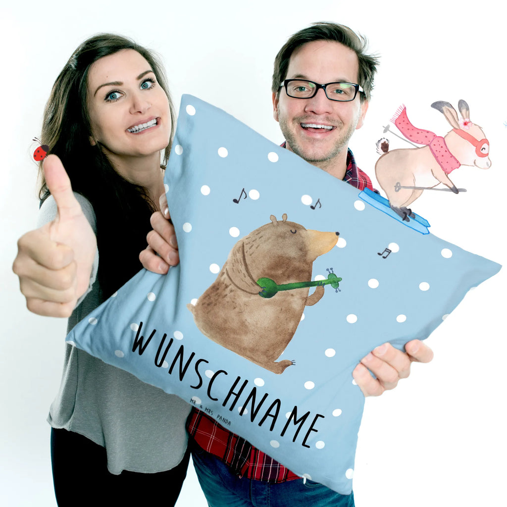 Personalised cushion bear guitar bear, teddy, teddy bear, cuddly toy