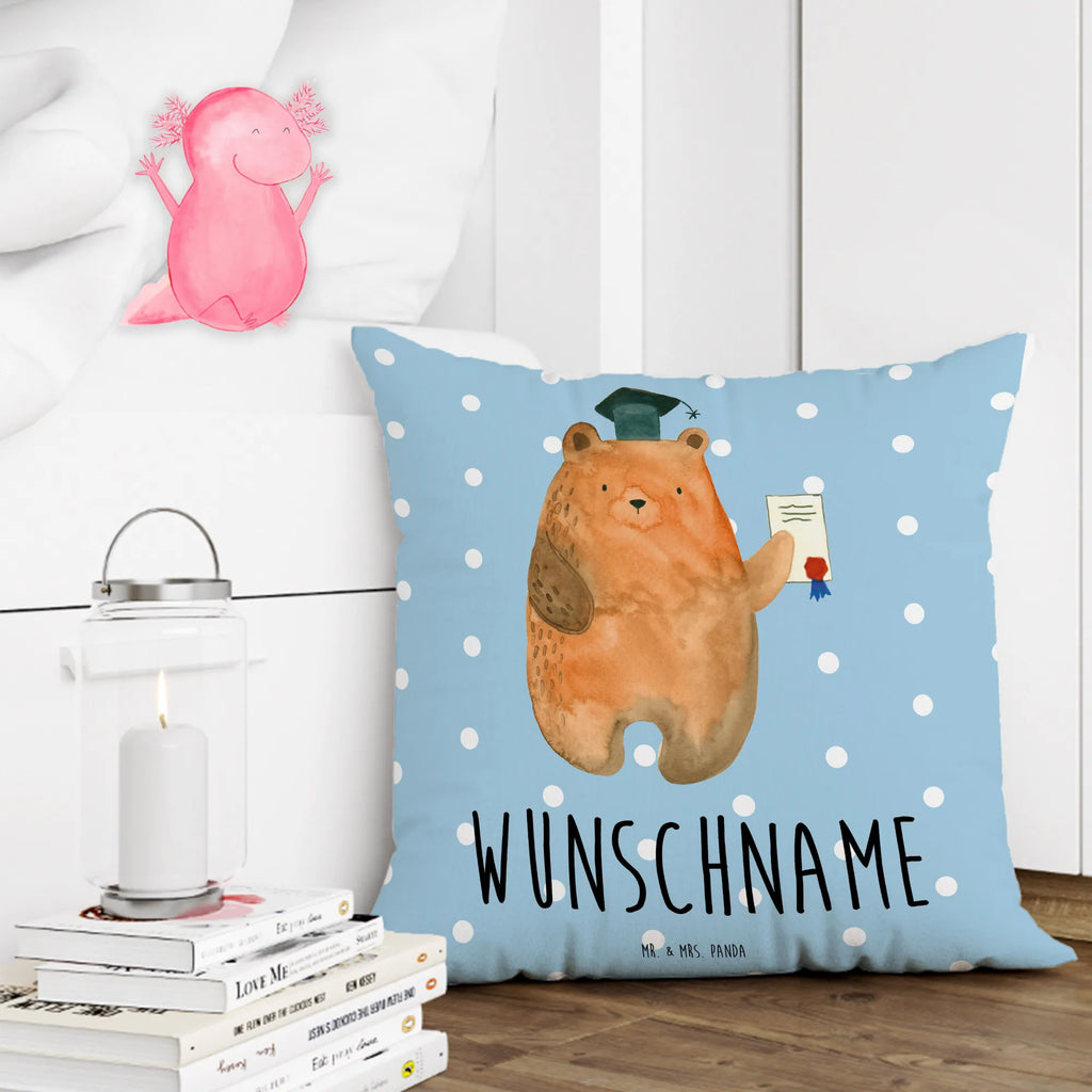 Personalised cushion bear Test bear, teddy, teddy bear, cuddly toy, certificate, examination passed, degree, Abitur, diploma, examinations