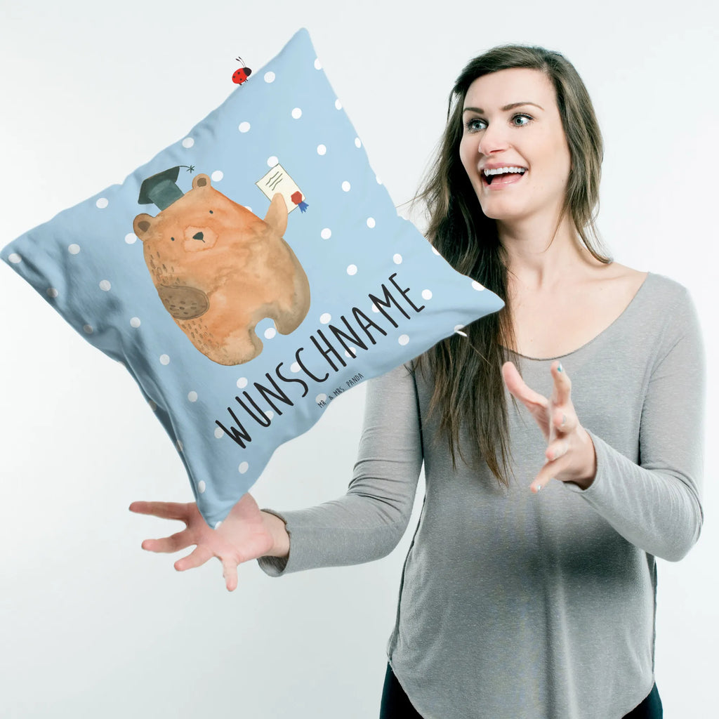 Personalised cushion bear Test bear, teddy, teddy bear, cuddly toy, certificate, examination passed, degree, Abitur, diploma, examinations