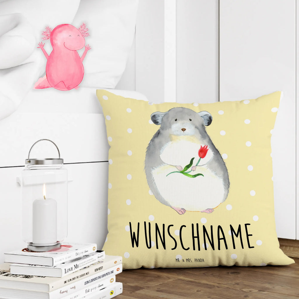 Personalised cushion chinchilla flower small animals, cute, funny, cute animal motives, hand drawn, small world, funny sayings, good mood, happy, gifts, gift ideas, special gifts, animal lover, card, depression, grief, chinchillas, being sad, chinchilla, happiness, chaos, heartache, office life, office