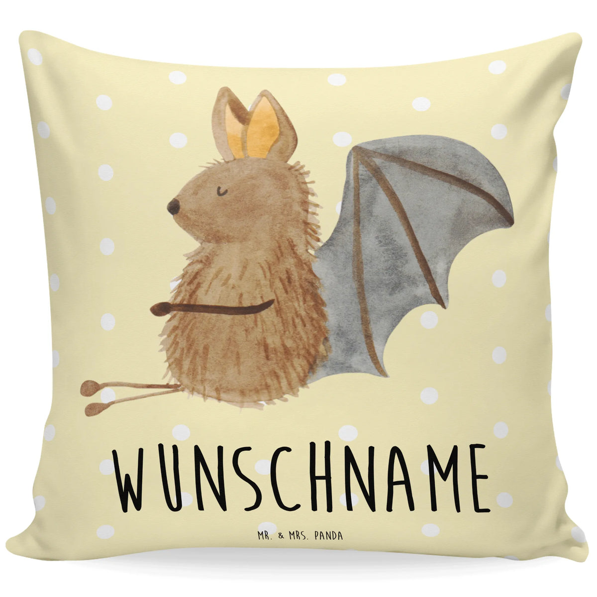 Personalised cushion bat Sit small animals, cute, funny, cute animal motives, hand drawn, small world, funny sayings, good mood, happy, gifts, gift ideas, special gifts, animal lover, card, bats, bat, relax, motivation