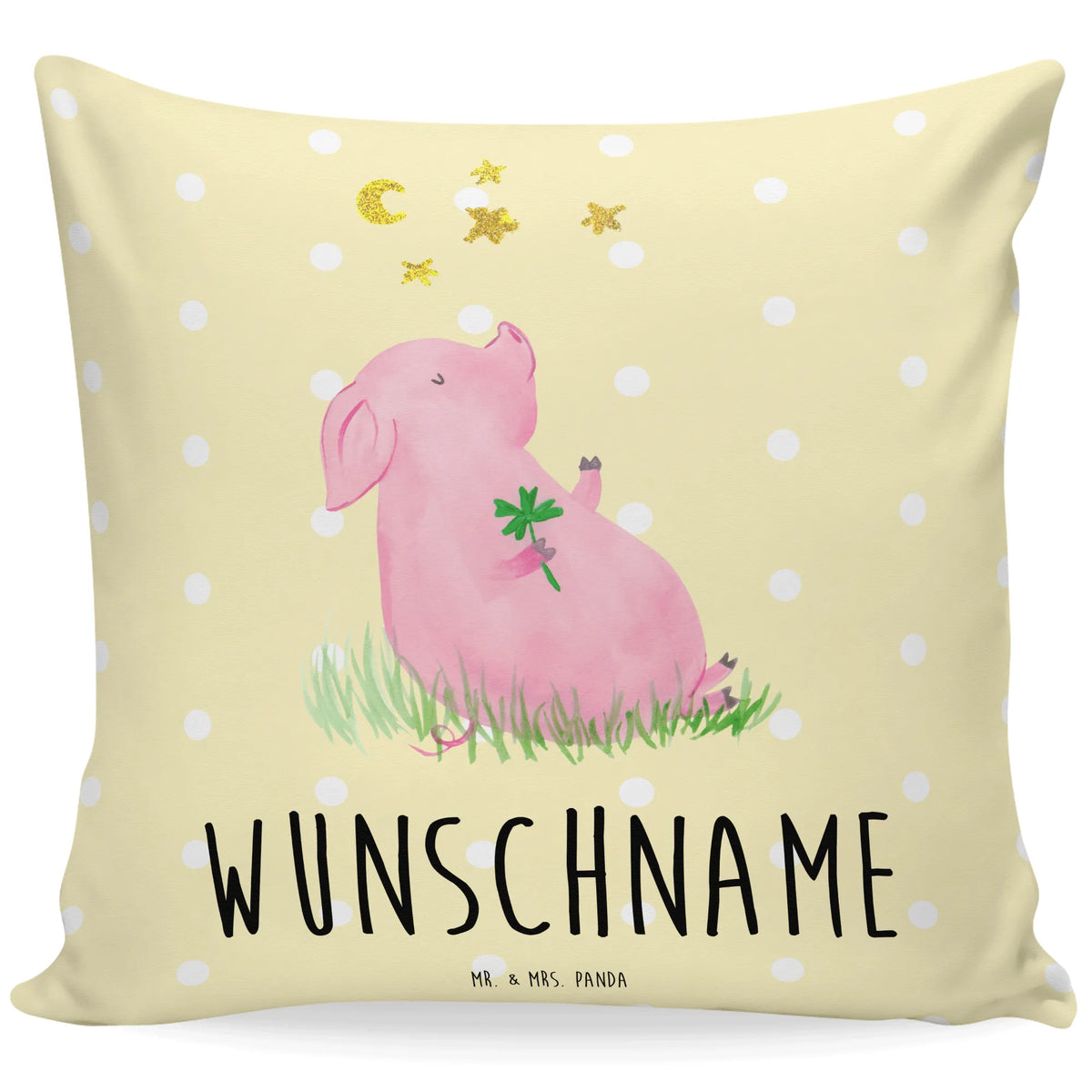 Personalised cushion Pig Luck small animals, cute, funny, cute animal motives, hand drawn, small world, funny sayings, good mood, happy, gifts, gift ideas, special gifts, animal lover, card, Lucky bastard. Luck, pig, piglet, dreams, motivation, stars, goals, lucky charm, asterisks