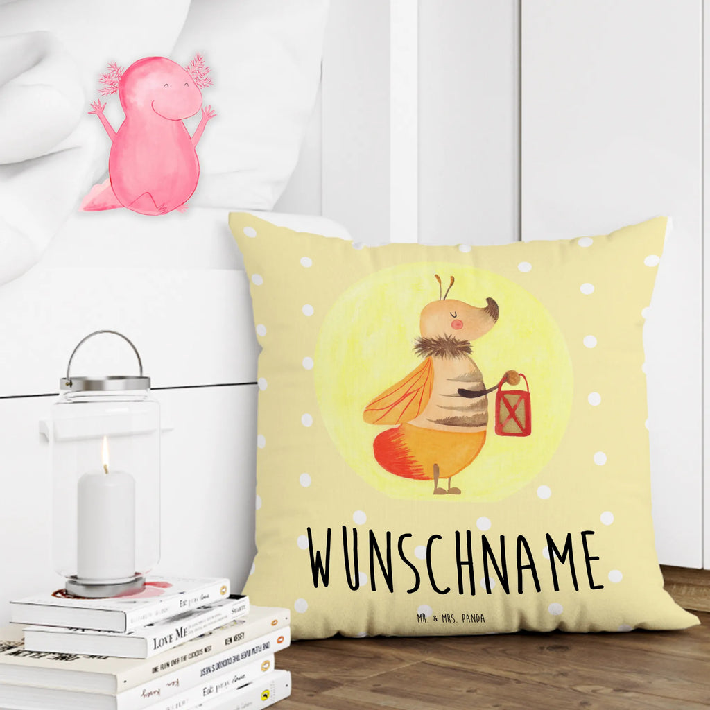 Personalised cushion Firefly small animals, cute, funny, cute animal motives, hand drawn, small world, funny sayings, good mood, happy, gifts, gift ideas, special gifts, animal lover, card, butterfly, glow, glowworm, anniversary, magic, engagement, proof of love, favourite person, love saying, love, marriage proposal
