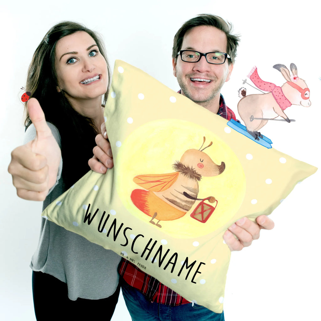 Personalised cushion Firefly small animals, cute, funny, cute animal motives, hand drawn, small world, funny sayings, good mood, happy, gifts, gift ideas, special gifts, animal lover, card, butterfly, glow, glowworm, anniversary, magic, engagement, proof of love, favourite person, love saying, love, marriage proposal