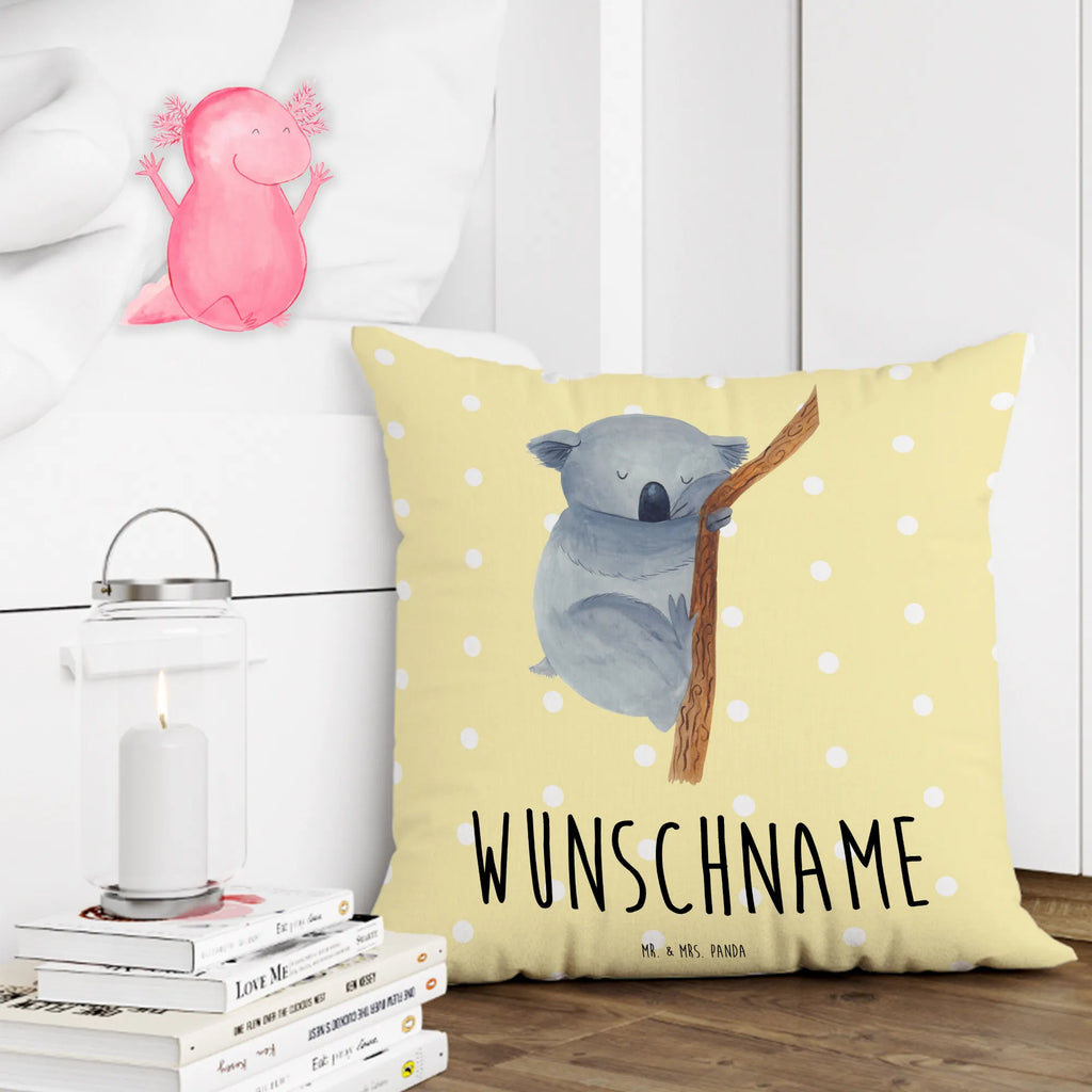 Personalised cushion koala small animals, cute, funny, cute animal motives, hand drawn, small world, funny sayings, good mood, happy, gifts, gift ideas, special gifts, animal lover, card, dreamland, koala bear, Koala, bear, dream, sleeping, bedroom