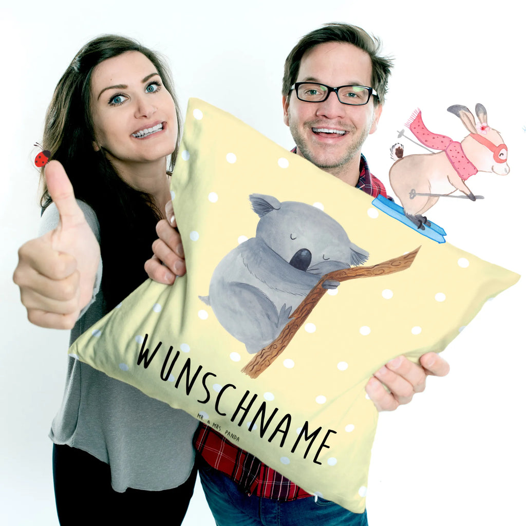 Personalised cushion koala small animals, cute, funny, cute animal motives, hand drawn, small world, funny sayings, good mood, happy, gifts, gift ideas, special gifts, animal lover, card, dreamland, koala bear, Koala, bear, dream, sleeping, bedroom