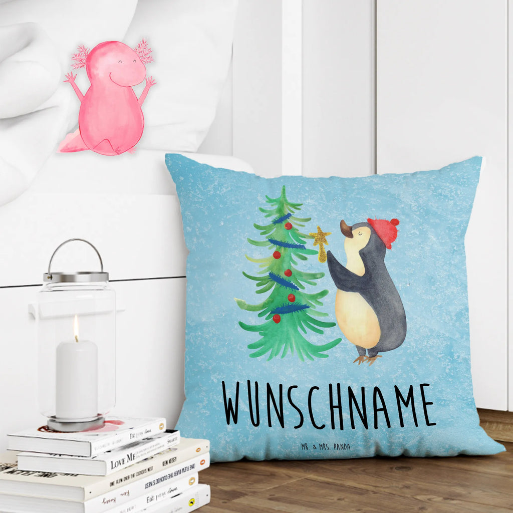 Personalised cushion penguin Christmas tree Winter, Christmas, Christmas time, snow, Penguin