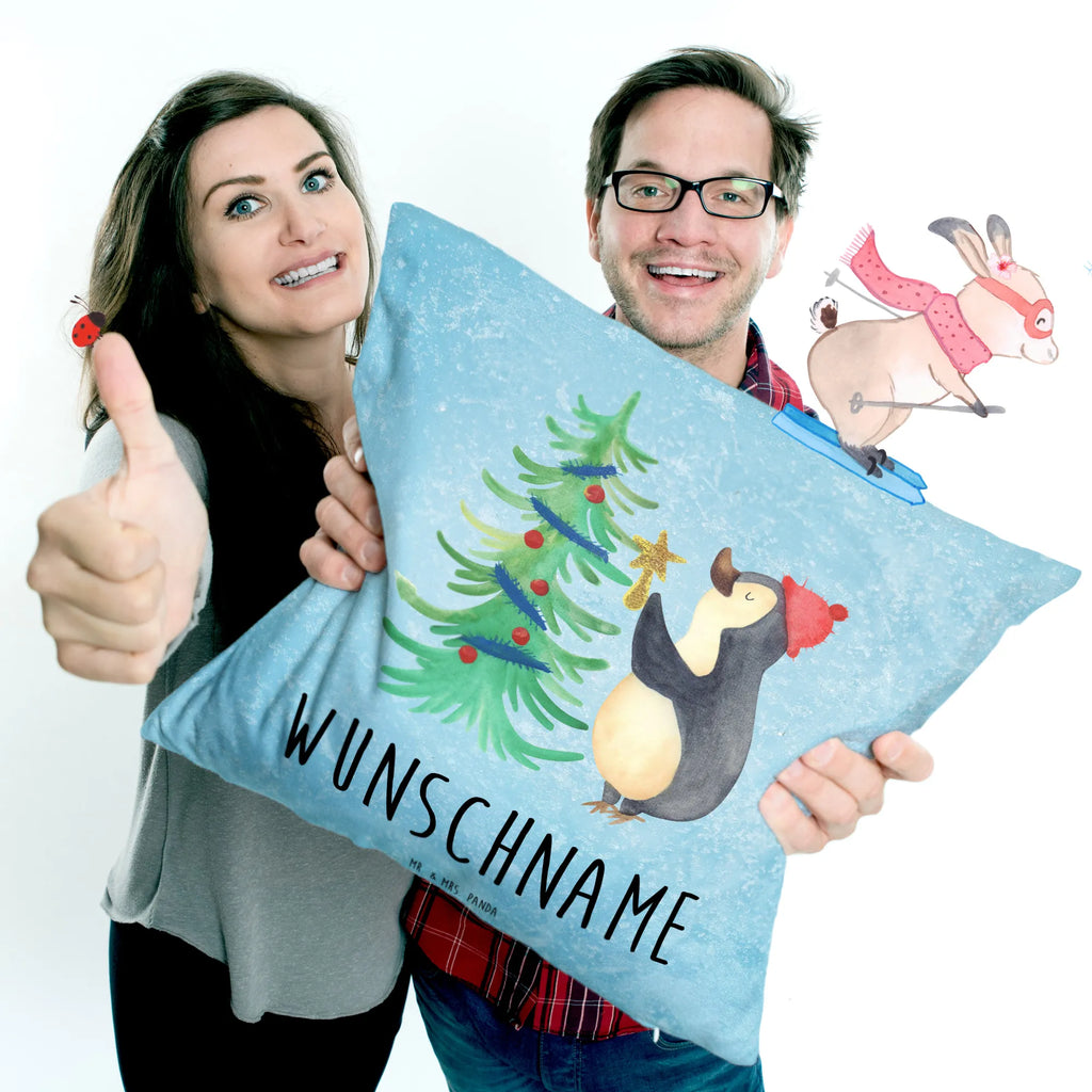 Personalised cushion penguin Christmas tree Winter, Christmas, Christmas time, snow, Penguin