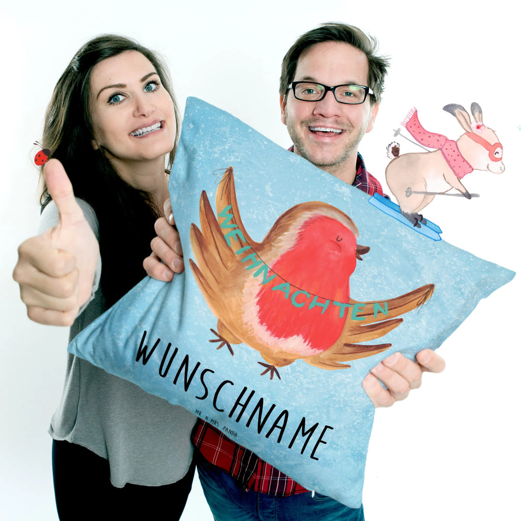 Personalised cushion robin Christmas Winter, Christmas, Christmas time, snow, bird, Christmas greeting, winter, xmas, Merry Christmas, Christmas motif, Christmas Eve