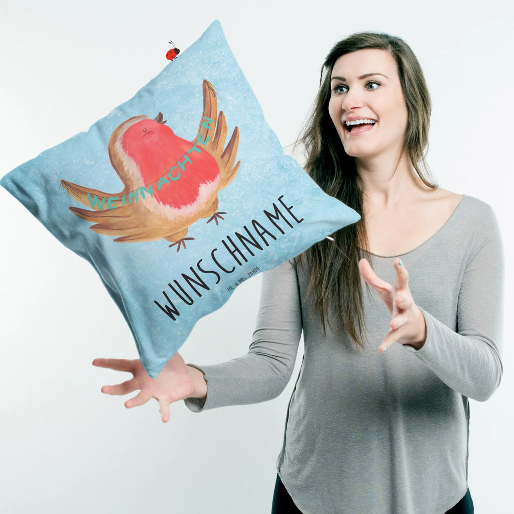 Personalised cushion robin Christmas Winter, Christmas, Christmas time, snow, bird, Christmas greeting, winter, xmas, Merry Christmas, Christmas motif, Christmas Eve