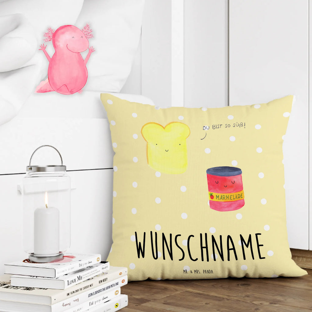 Personalised cushion toast jam small animals, cute, funny, cute animal motives, hand drawn, small world, funny sayings, good mood, happy, gifts, gift ideas, special gifts, animal lover, card, kitchen saying, kitchen decoration, Toast, bread, dreamteam, sweet, toast, cute postcard, breakfast invitation, jam