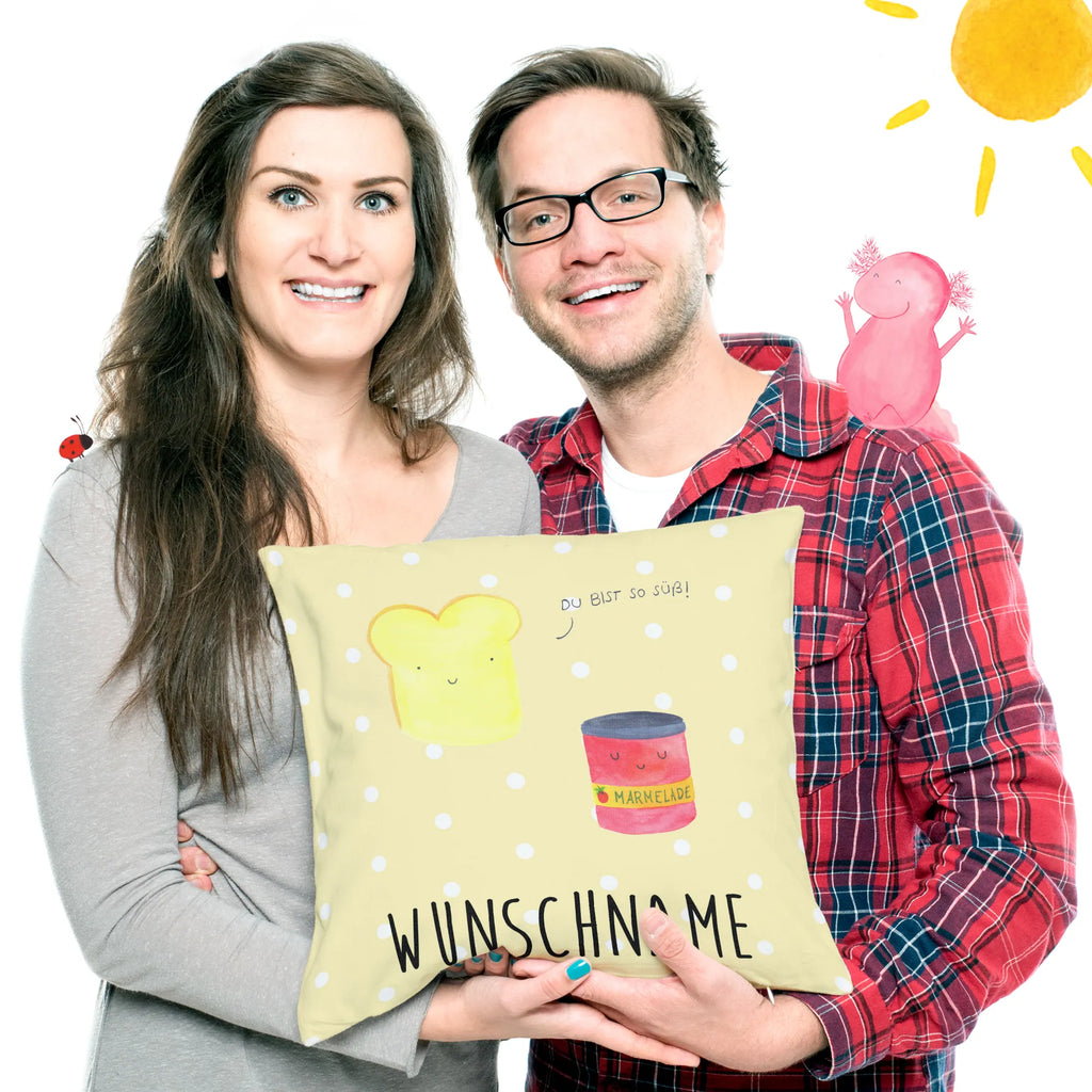 Personalised cushion toast jam small animals, cute, funny, cute animal motives, hand drawn, small world, funny sayings, good mood, happy, gifts, gift ideas, special gifts, animal lover, card, kitchen saying, kitchen decoration, Toast, bread, dreamteam, sweet, toast, cute postcard, breakfast invitation, jam