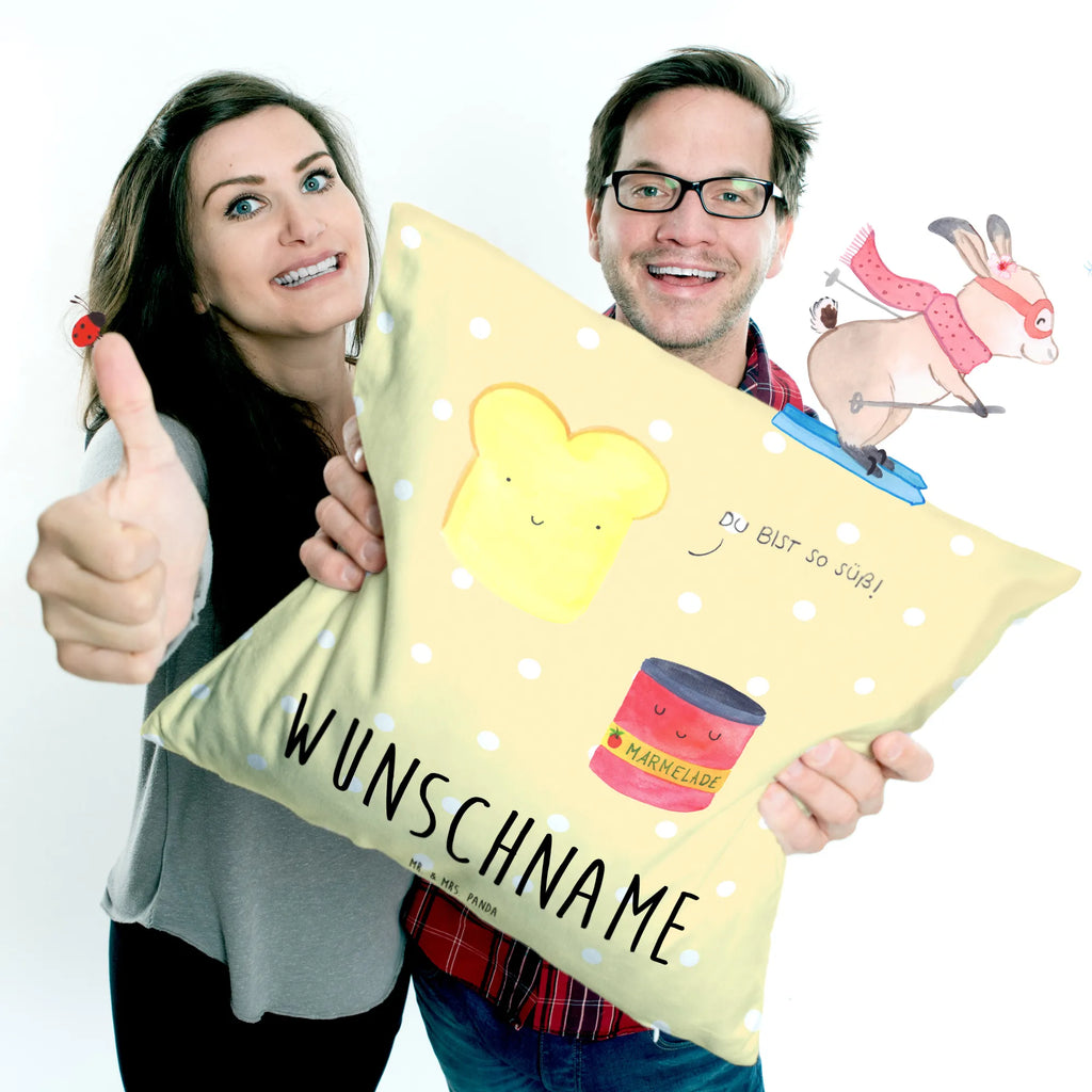 Personalised cushion toast jam small animals, cute, funny, cute animal motives, hand drawn, small world, funny sayings, good mood, happy, gifts, gift ideas, special gifts, animal lover, card, kitchen saying, kitchen decoration, Toast, bread, dreamteam, sweet, toast, cute postcard, breakfast invitation, jam