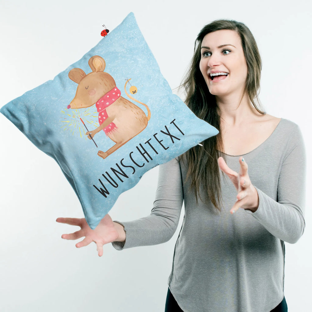 Personalised cushion Mouse Christmas Winter, Christmas, Christmas time, snow, mouse, merry christmas, christmas miracle, christmas motive, christmas greeting, christmas