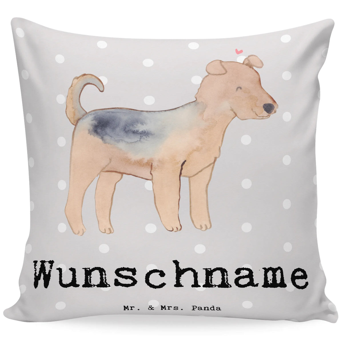 Personalised cushion Airedale Terrier Lifesaver Dog, dog breed, purebred dog, dog owner, gift, animal lover, giving, puppy