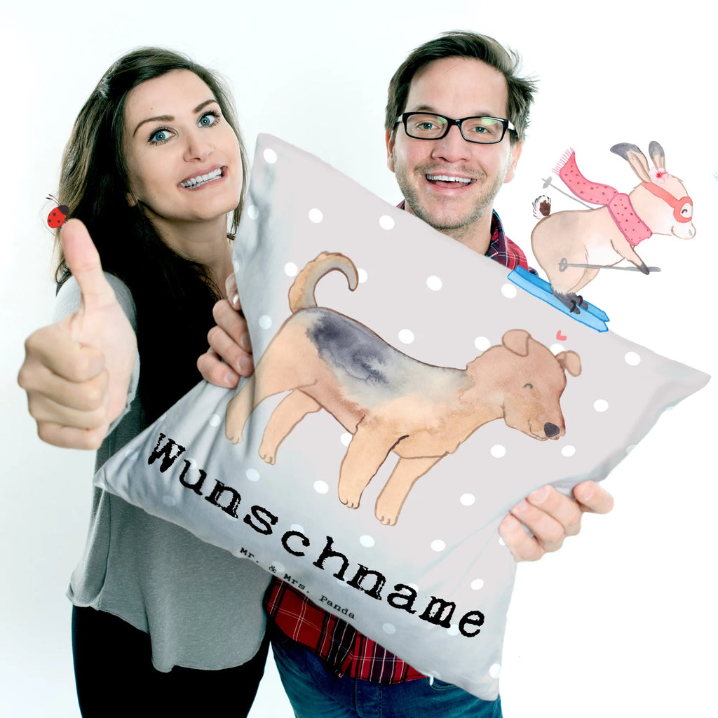 Personalised cushion Airedale Terrier Lifesaver Dog, dog breed, purebred dog, dog owner, gift, animal lover, giving, puppy