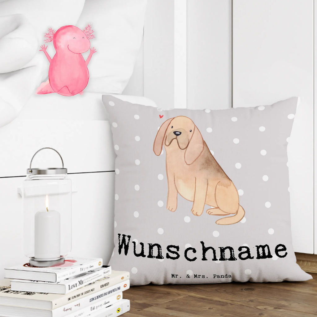 Personalised cushion Bloodhound Lifesaver Dog, dog breed, purebred dog, dog owner, gift, animal lover, giving, puppy