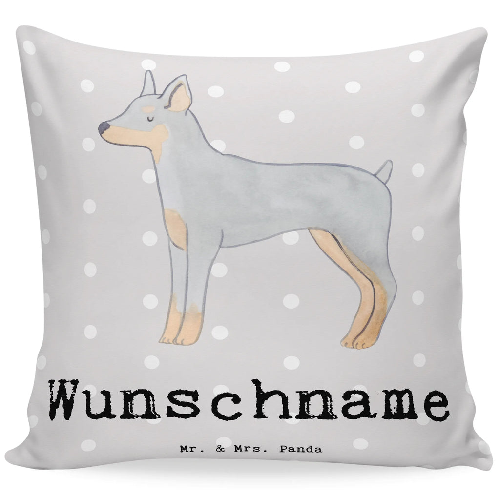 Personalisiertes Kissen Dobermann Pinscher Lebensretter bedrucken, Name, personalisiert, Kopfkissen, Wunschname, Kissen, Hund, Hunderasse, Rassehund, Hundebesitzer, Geschenk, Tierfreund, Schenken, Welpe, Dobermann Pinscher