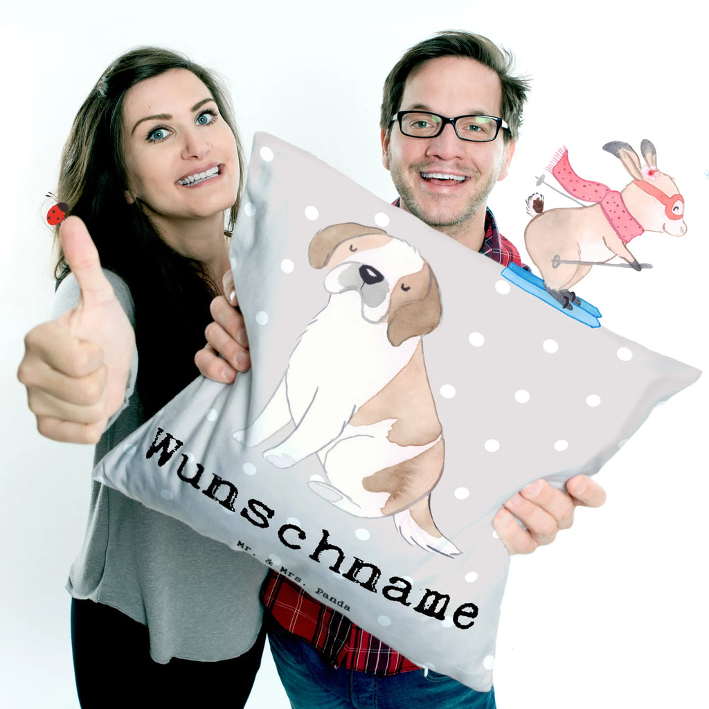 Personalised cushion Saint Bernard Lifesaver Dog, dog breed, purebred dog, dog owner, gift, animal lover, giving, puppy