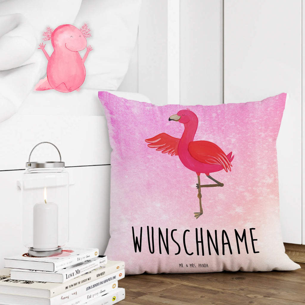 Personalised cushion flamingo yoga Flamingo, pink, pink bird, bird of paradise, red, flamingo decoration, gift pink, gifts, gift idea, children, adults, girls, flamingo fans, summer, vacation, sea, unusual gifts in pink, pink gifts, girls gifts, small gifts, Caribbean feeling, funny sayings, namaste, deep relaxation, mindfulness, anger, yoga, bird, agitation, relaxation, yoga exercise