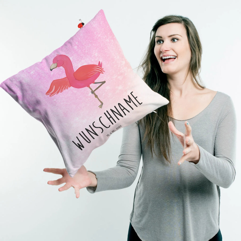 Personalised cushion flamingo yoga Flamingo, pink, pink bird, bird of paradise, red, flamingo decoration, gift pink, gifts, gift idea, children, adults, girls, flamingo fans, summer, vacation, sea, unusual gifts in pink, pink gifts, girls gifts, small gifts, Caribbean feeling, funny sayings, namaste, deep relaxation, mindfulness, anger, yoga, bird, agitation, relaxation, yoga exercise