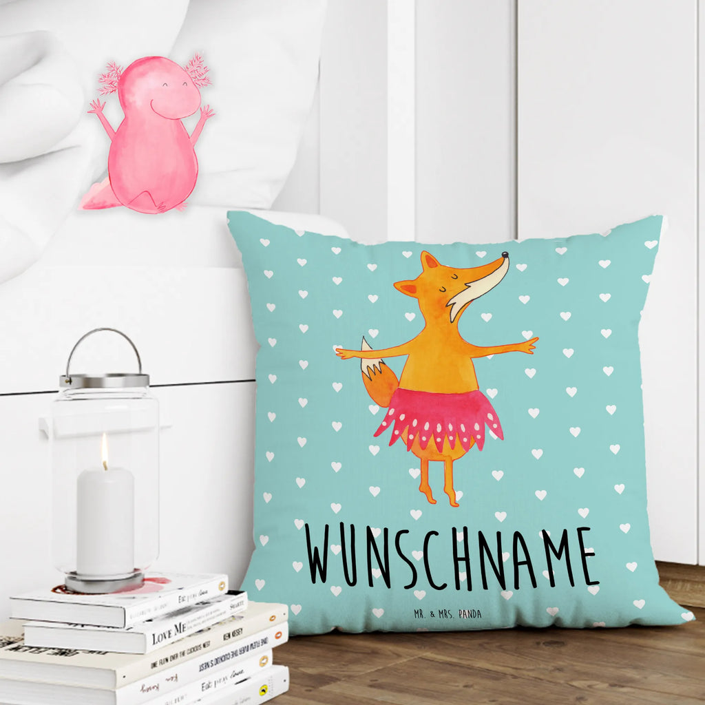 Personalised cushion Fox ballerina fox, foxes, forest wildlife, clever as a fox, animal lover, invitation, dancing, ballerina, birthday, vixen, dancer, ballet, party, fox saying