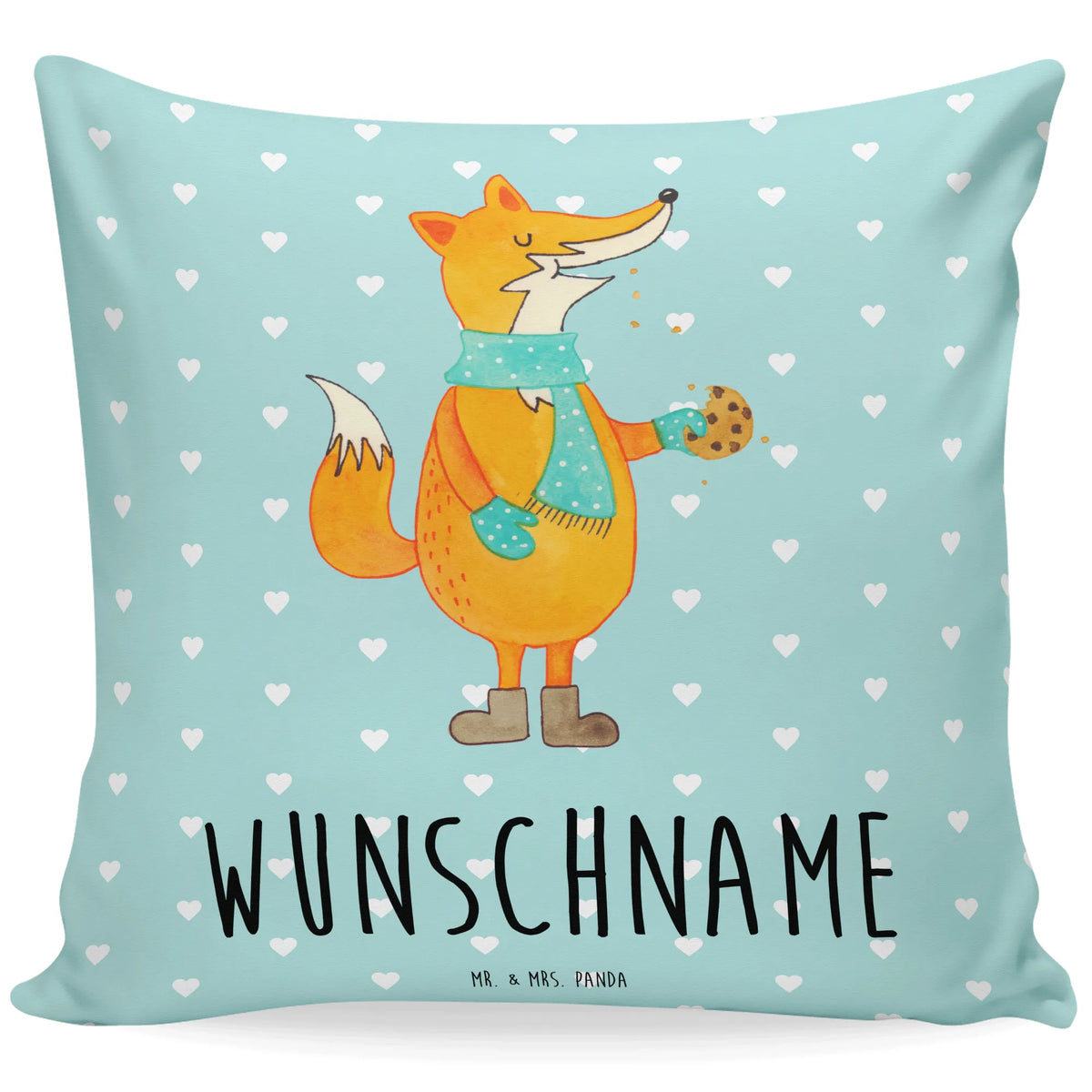 Personalised cushion Fox biscuit animal lover, foxes, forest wildlife, clever as a fox, baking saying, cookies, kitchen decoration, christmas time, christmas present