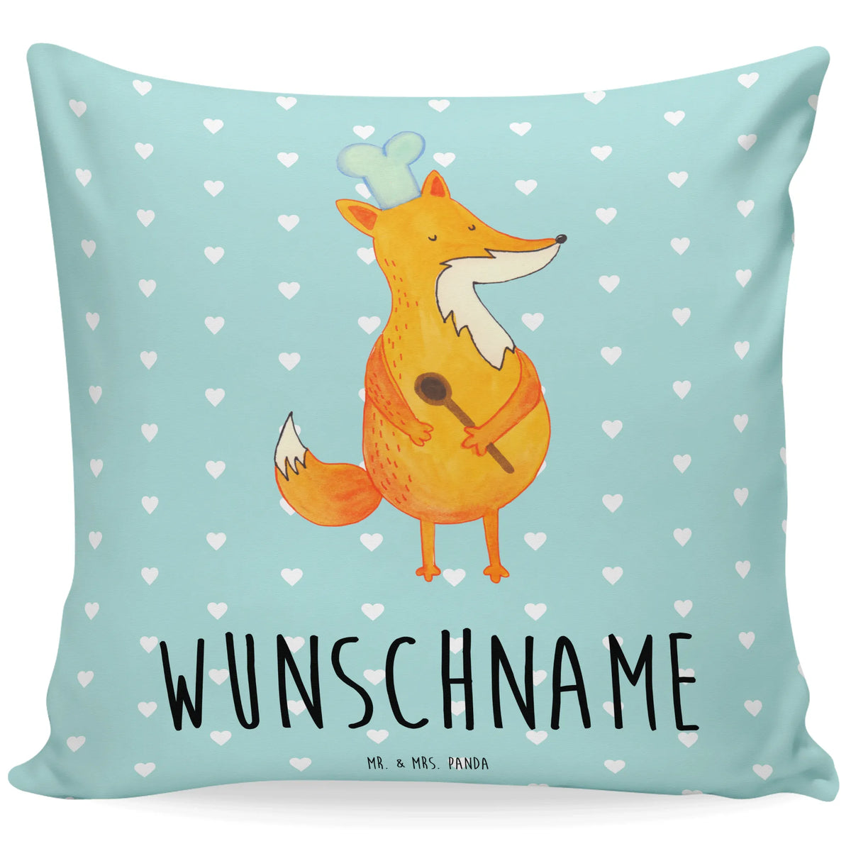 Personalised cushion Fox A cook fox, foxes, forest wildlife, clever as a fox, animal lover, Baker, funny, Fox, Slogan funny, Kitchen slogan, Kitchen decoration, Chefs, Cook gift, Party slogan