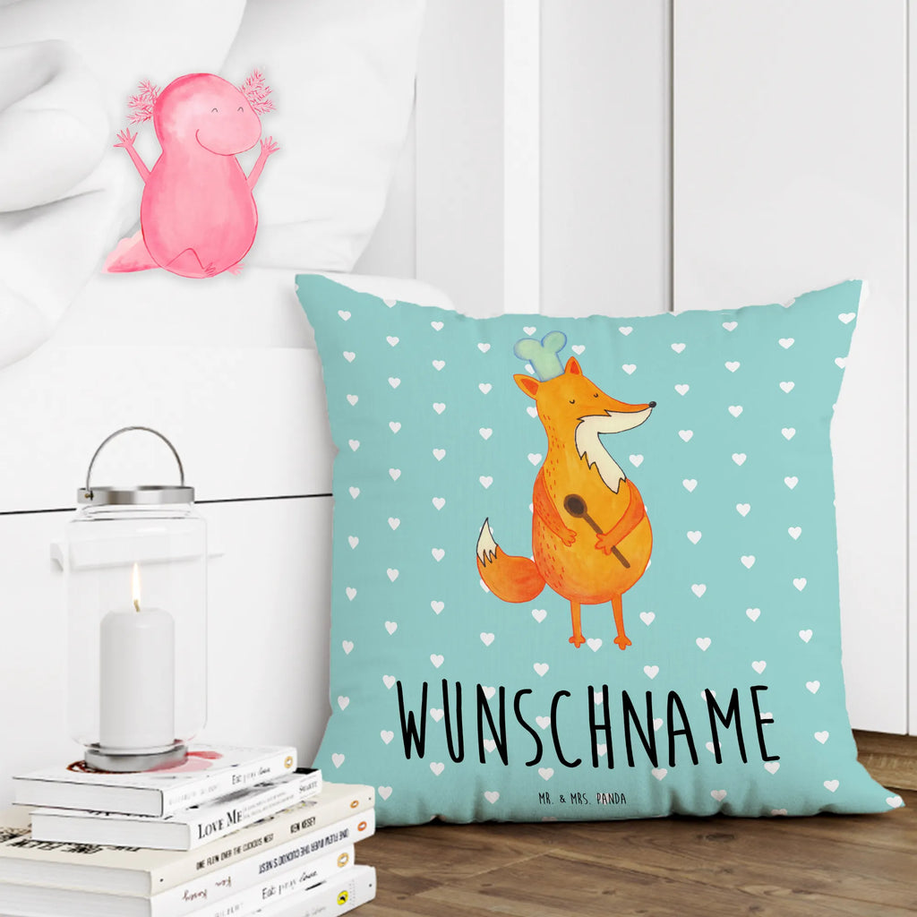 Personalised cushion Fox A cook fox, foxes, forest wildlife, clever as a fox, animal lover, Baker, funny, Fox, Slogan funny, Kitchen slogan, Kitchen decoration, Chefs, Cook gift, Party slogan