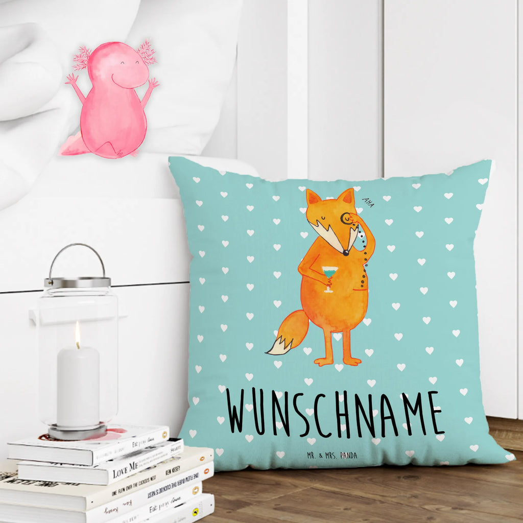 Personalised cushion Fox lord fox, foxes, forest wildlife, clever as a fox, animal lover, saying funny, problem solving, lovesickness gift, motivation saying, words of consolation