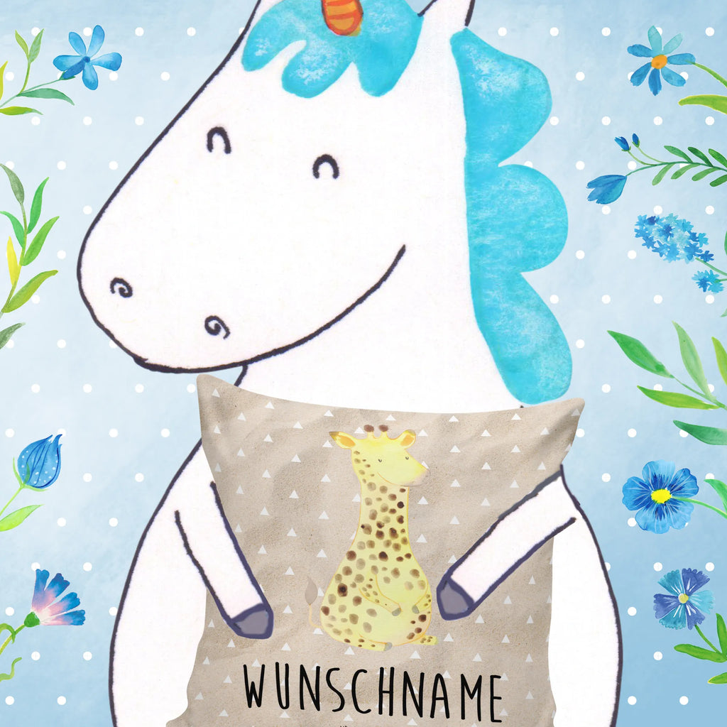 Personalised cushion giraffe Satisfied Africa, Happiness, Adventure, Giraffe