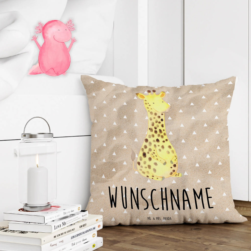 Personalised cushion giraffe Satisfied Africa, Happiness, Adventure, Giraffe