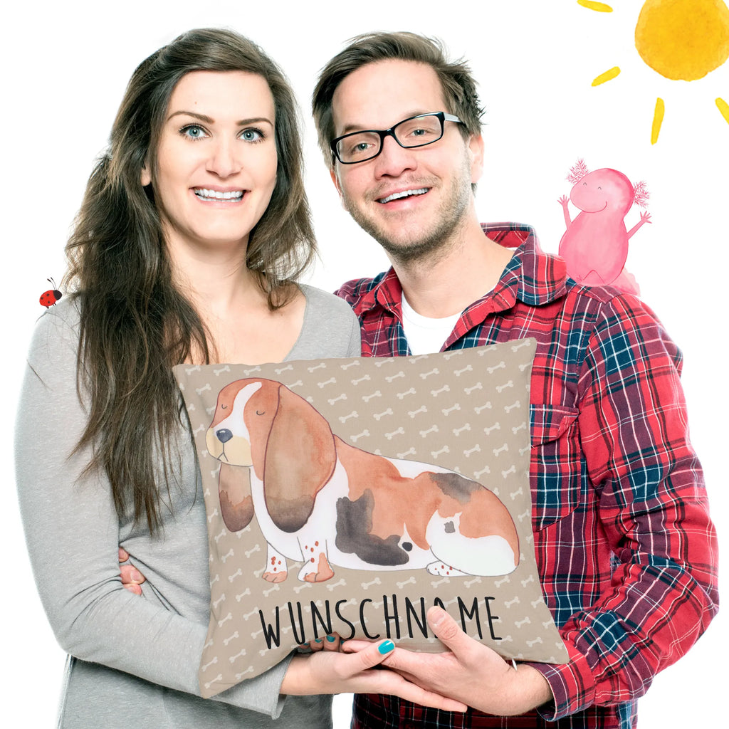 Personalised cushion Dog Basset Hound dog, mutt, hound, woof, dog mama, dog breed, love dogs, love for dogs, dog decorative items, bag with dog print, funny gifts for dog owners, what do you give a dog lover, Christmas gifts for dogs, gifts for dogs, dog sayings, Dog, dog love, childless, basset, basset hound