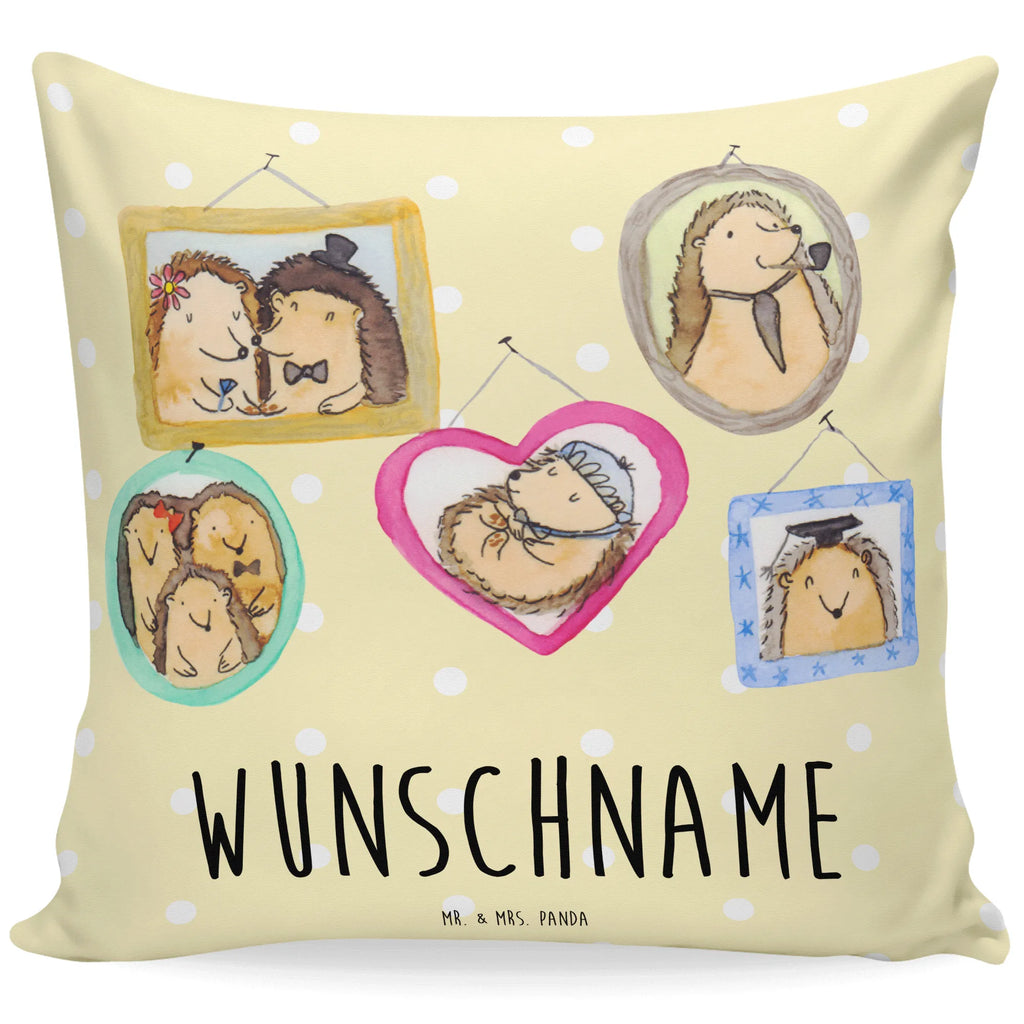 Personalised cushion Hedgehog family Personalisiert, Bedrucken, Kopfkissen, Kissen, Name, Wunschname, Schwester, Familie, Vatertag, Opa, Oma, Muttertag, Papa, Mama, Bruder, Glück, Bilder, Igel, Liebe, Zusammenhalt