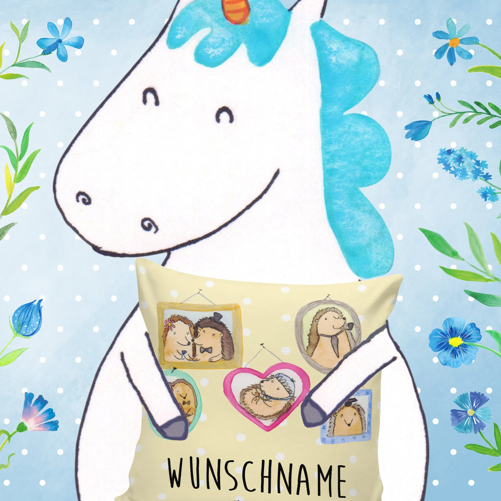 Personalised cushion Hedgehog family Personalisiert, Bedrucken, Kopfkissen, Kissen, Name, Wunschname, Schwester, Familie, Vatertag, Opa, Oma, Muttertag, Papa, Mama, Bruder, Glück, Bilder, Igel, Liebe, Zusammenhalt