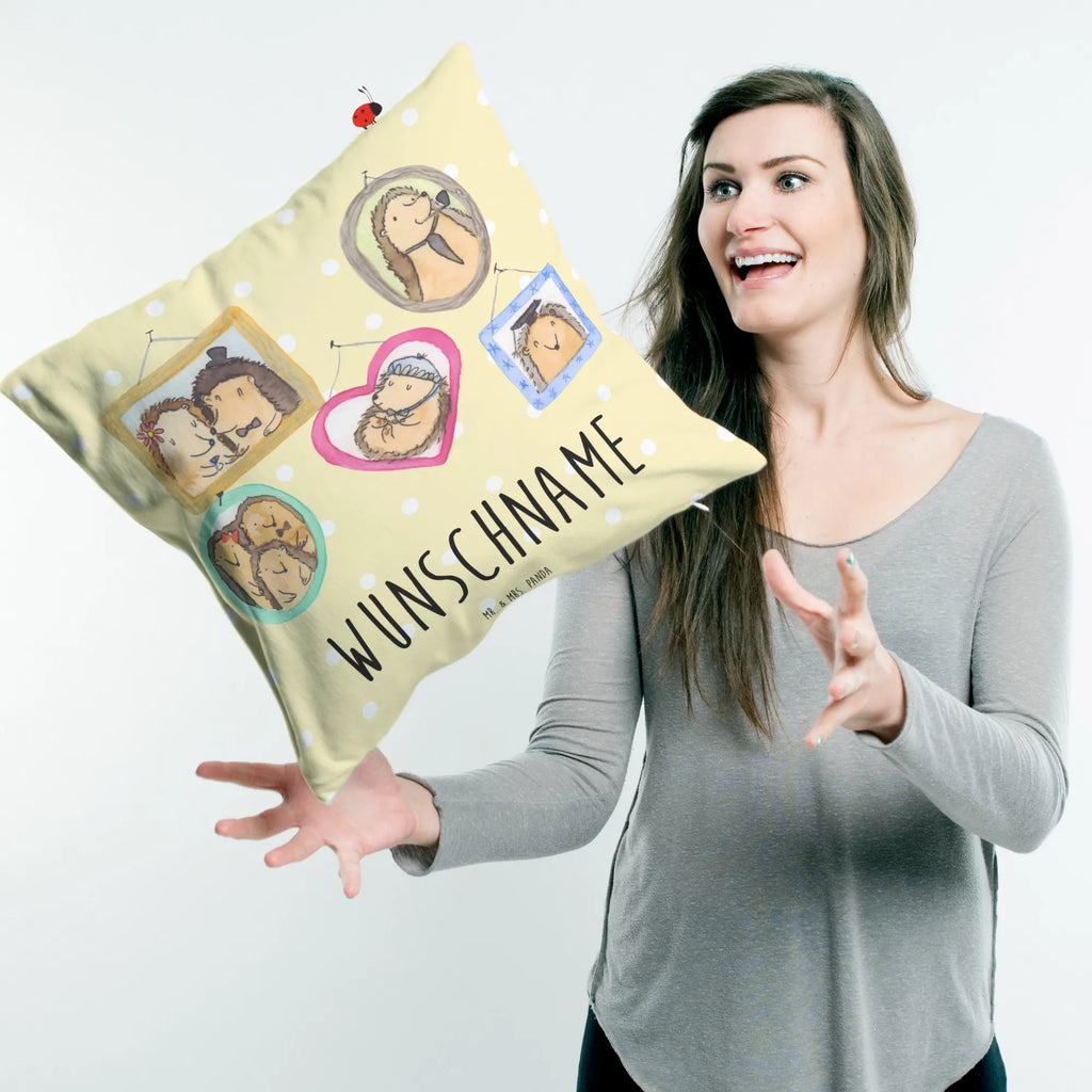 Personalised cushion Hedgehog family Personalisiert, Bedrucken, Kopfkissen, Kissen, Name, Wunschname, Schwester, Familie, Vatertag, Opa, Oma, Muttertag, Papa, Mama, Bruder, Glück, Bilder, Igel, Liebe, Zusammenhalt