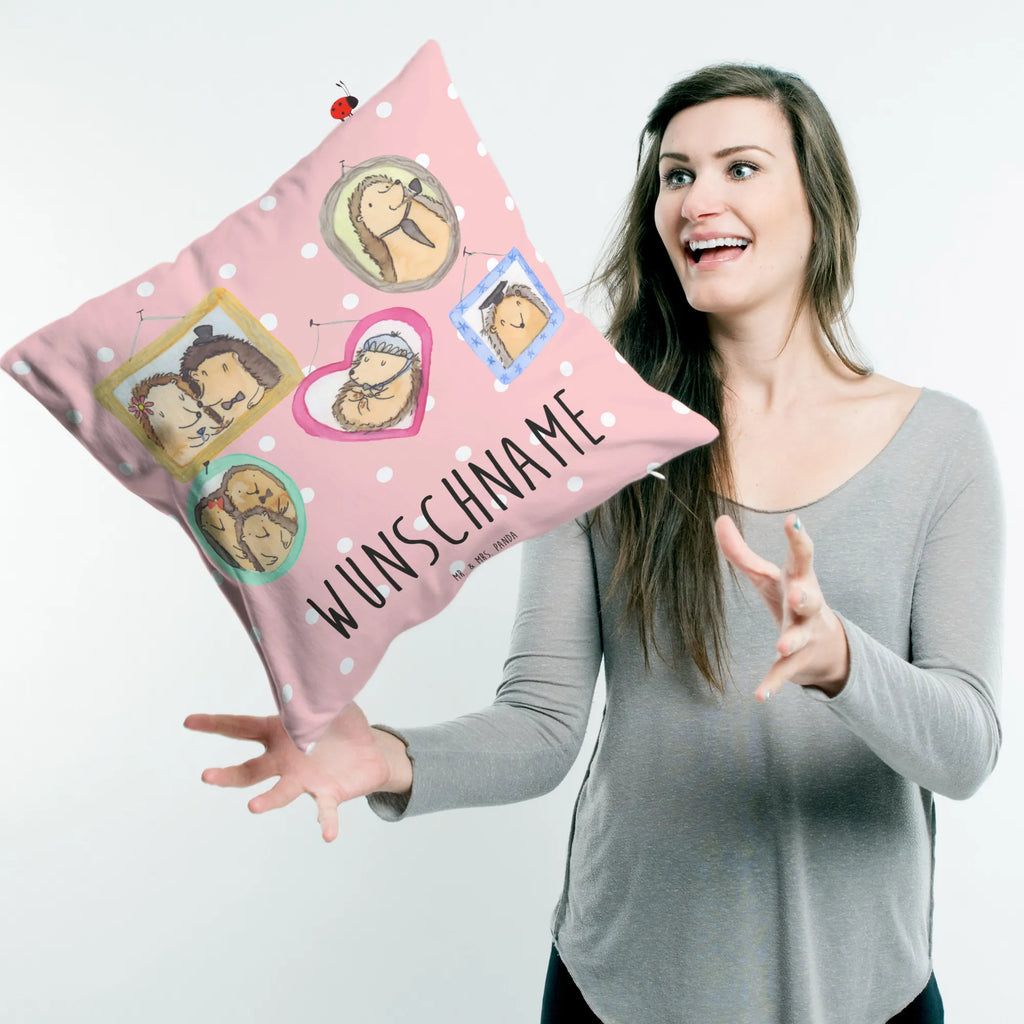 Personalised cushion Hedgehog family Personalisiert, Bedrucken, Kopfkissen, Kissen, Name, Wunschname, Schwester, Familie, Vatertag, Opa, Oma, Muttertag, Papa, Mama, Bruder, Glück, Bilder, Igel, Liebe, Zusammenhalt