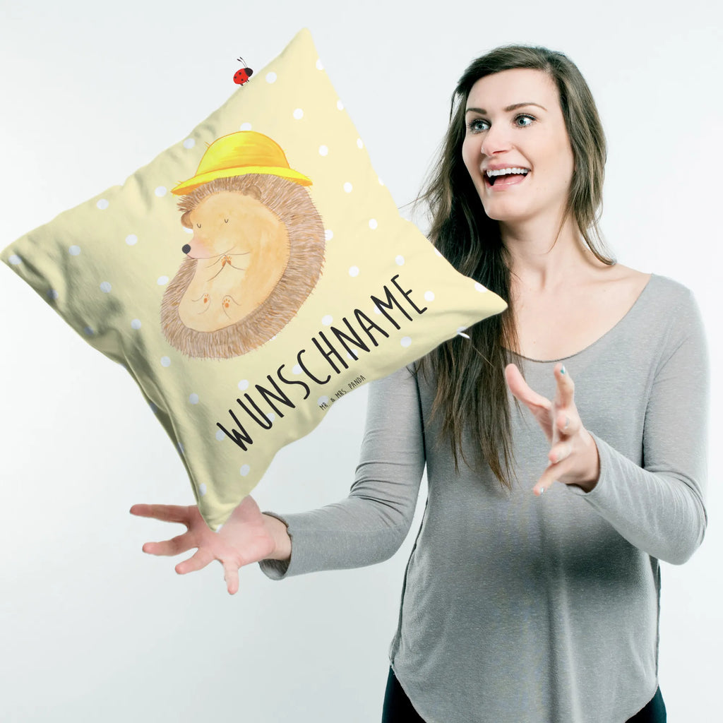 Personalizowana poduszka jeż Modlić się Motywy zwierzęce, dobra energia, zabawne powiedzonka, zwierzęta