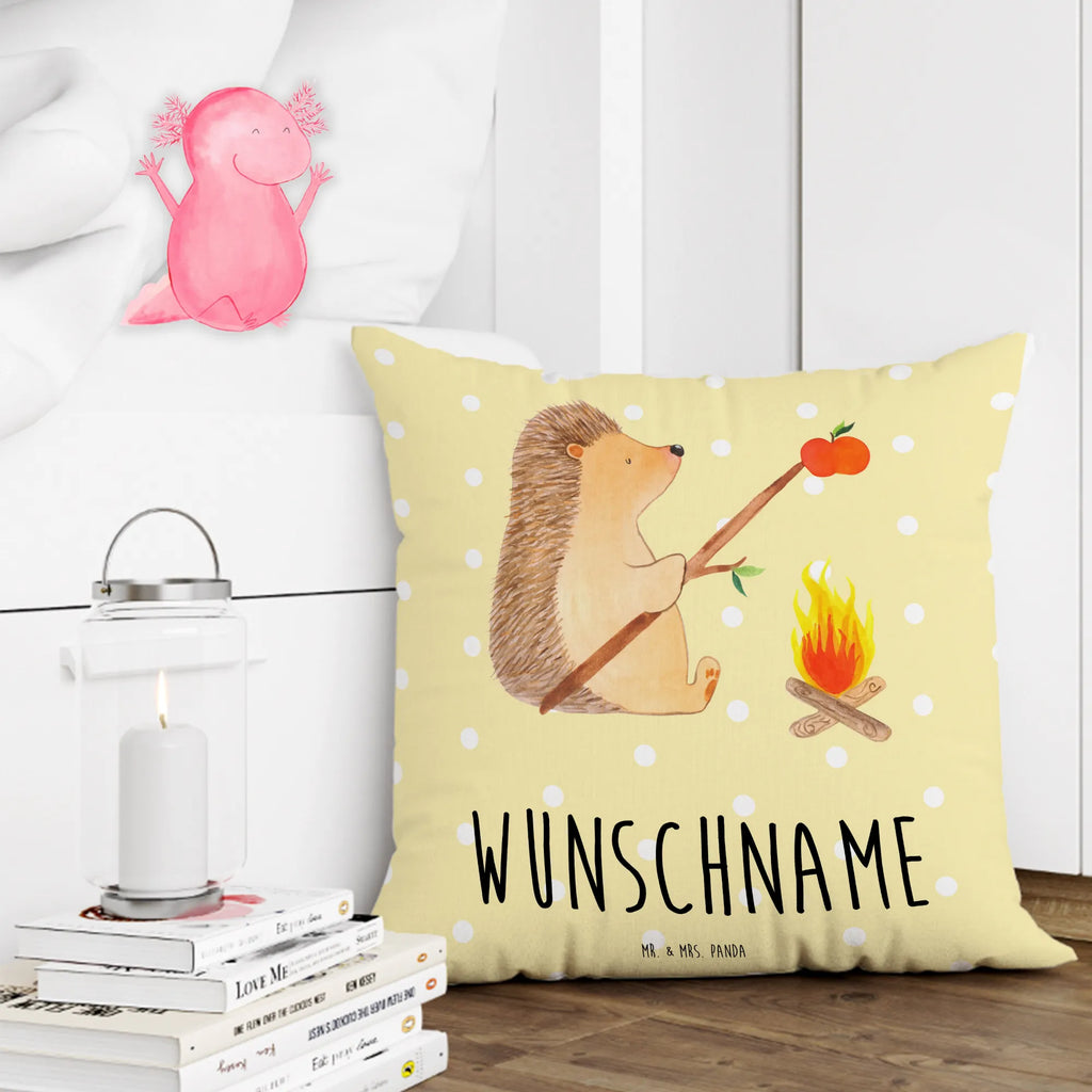 Personalised cushion Hedgehog grilling small animals, cute, funny, cute animal motives, hand drawn, small world, funny sayings, good mood, happy, gifts, gift ideas, special gifts, animal lover, card, unemployed, motivation, barbecue, goals, meaning of life, saying, hedgehog