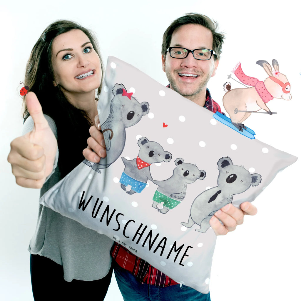 Personalised cushion Koala family with two kids Name, Kissen, bedrucken, Wunschname, Kopfkissen, personalisiert, Familie, Vatertag, Muttertag, Bruder, Schwester, Mama, Papa, Oma, Opa, Familienleben, Koala, beste Familie, Lieblingsfamilie, Koalafamilie, Familienzeit, Koalabär