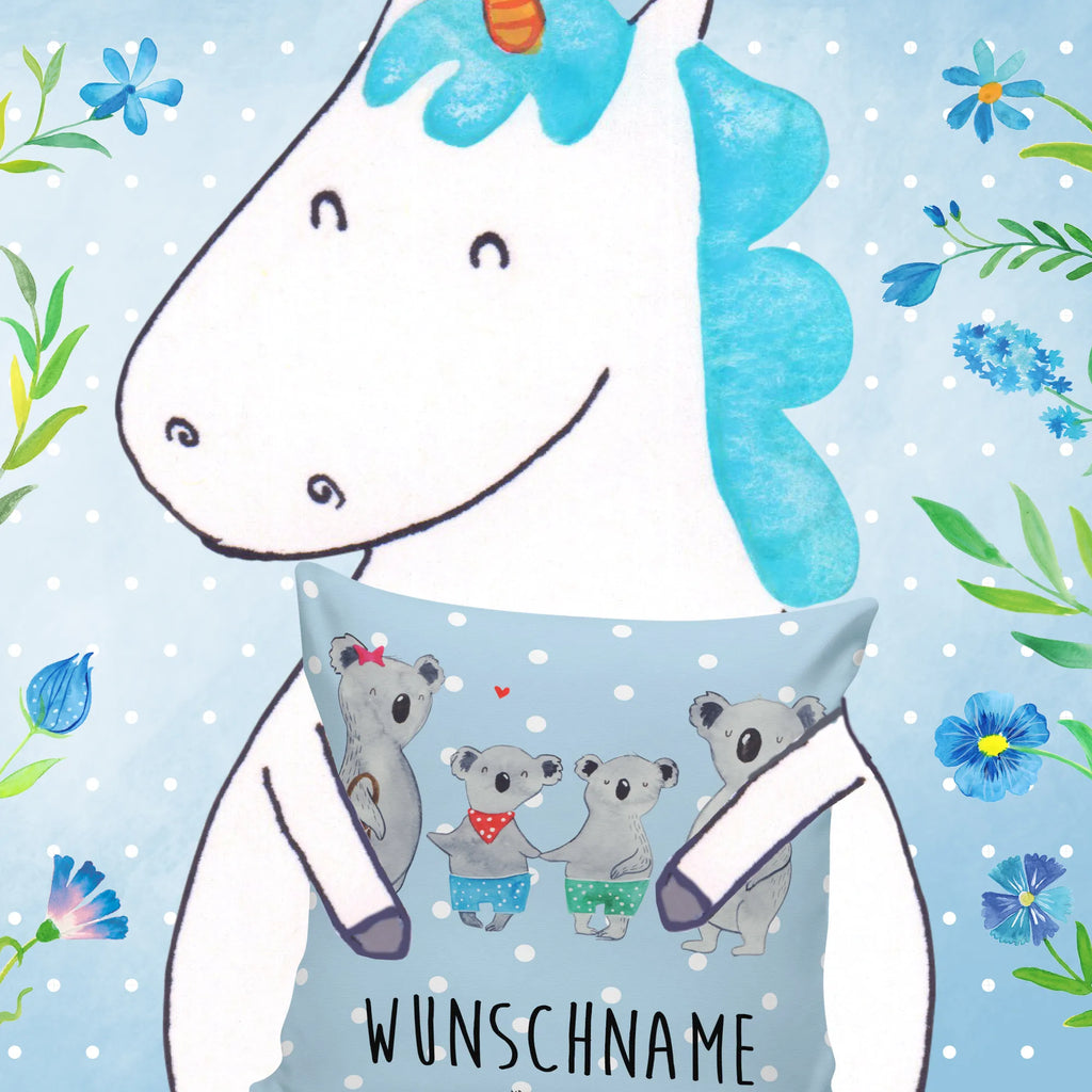 Personalised cushion Koala family with two kids Name, Kissen, bedrucken, Wunschname, Kopfkissen, personalisiert, Familie, Vatertag, Muttertag, Bruder, Schwester, Mama, Papa, Oma, Opa, Familienleben, Koala, beste Familie, Lieblingsfamilie, Koalafamilie, Familienzeit, Koalabär