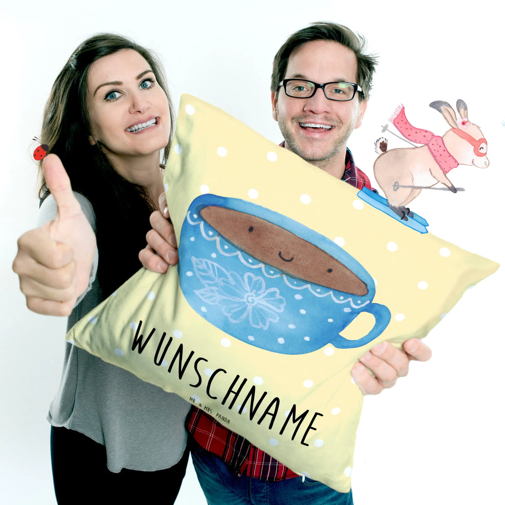 Personalised cushion Coffee Cup small animals, cute, funny, cute animal motives, hand drawn, small world, funny sayings, good mood, happy, gifts, gift ideas, special gifts, animal lover, card, happiness, love, taste, Coffee, pleasure, cup