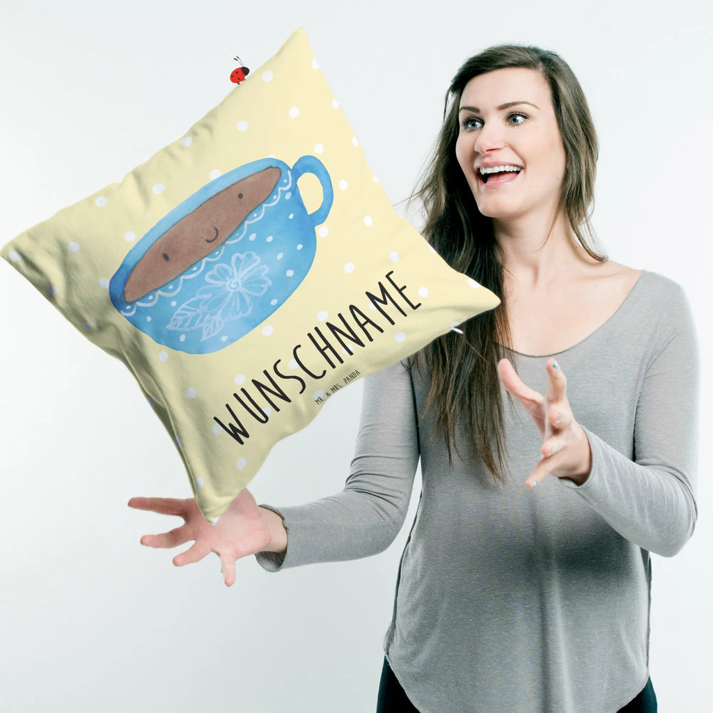 Personalised cushion Coffee Cup small animals, cute, funny, cute animal motives, hand drawn, small world, funny sayings, good mood, happy, gifts, gift ideas, special gifts, animal lover, card, happiness, love, taste, Coffee, pleasure, cup