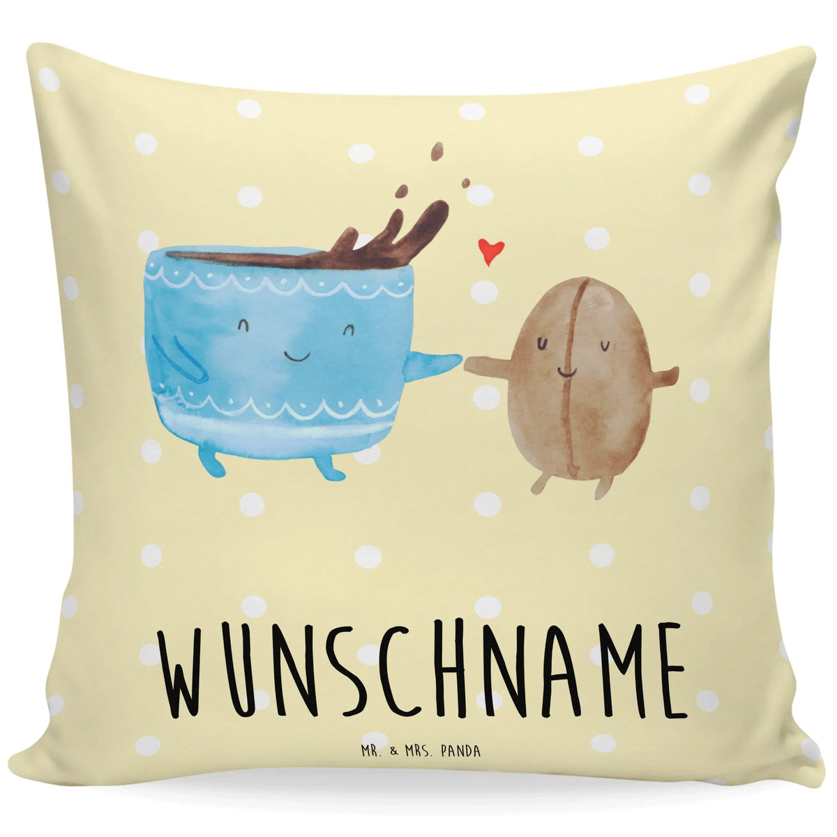 Personalised cushion Coffee Bean small animals, cute, funny, cute animal motives, hand drawn, small world, funny sayings, good mood, happy, gifts, gift ideas, special gifts, animal lover, card, coffee bean, happiness, pleasure, Coffee, satisfaction