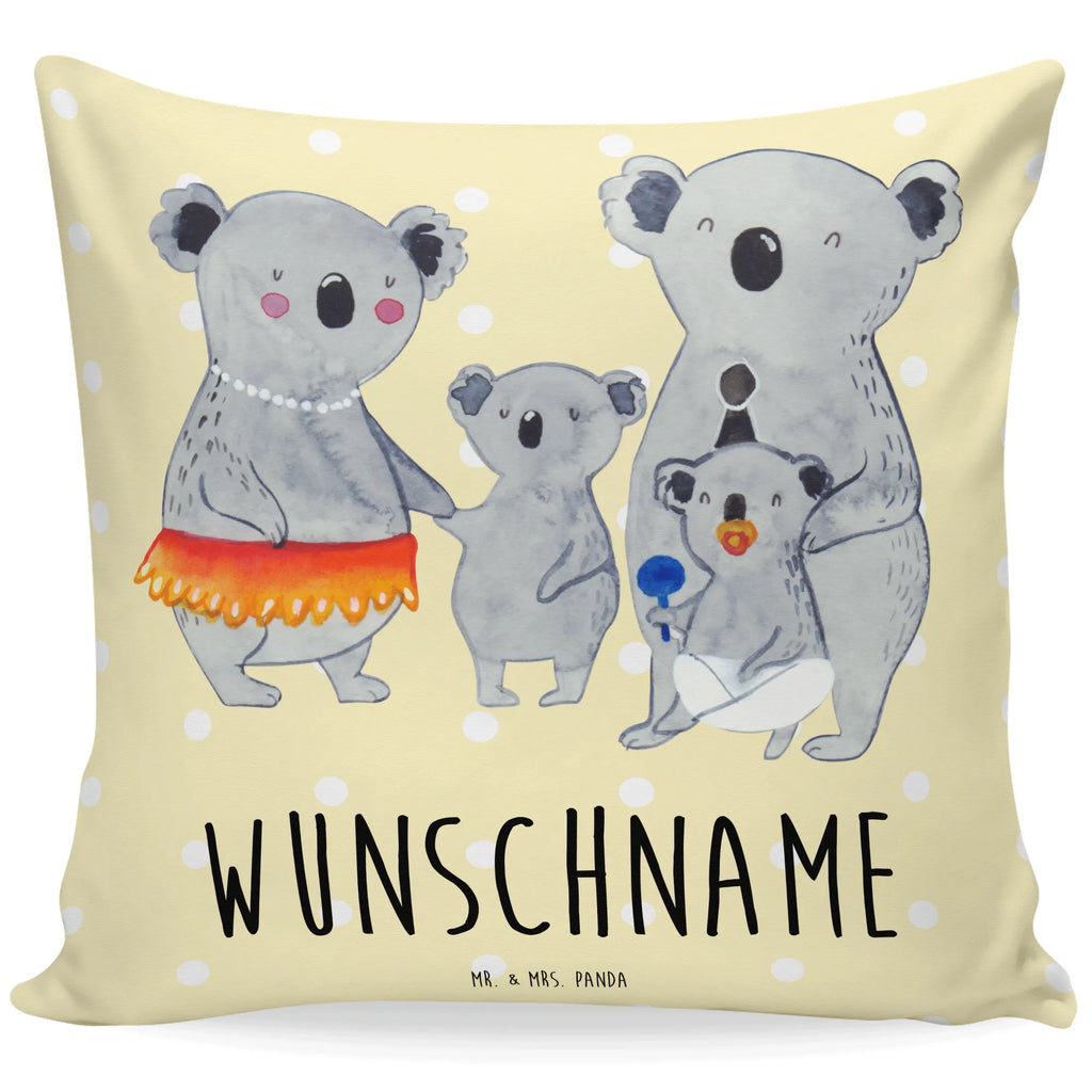 Personalised cushion Koala Family bedrucken, Wunschname, Kissen, Name, personalisiert, Kopfkissen, Familie, Vatertag, Muttertag, Bruder, Schwester, Mama, Papa, Oma, Opa, Koalas, Family, Kinder, Familienleben, Koala, Geschwister