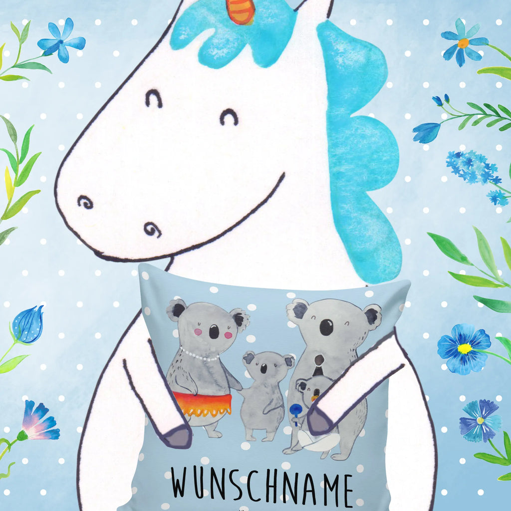 Personalised cushion Koala Family bedrucken, Wunschname, Kissen, Name, personalisiert, Kopfkissen, Familie, Vatertag, Muttertag, Bruder, Schwester, Mama, Papa, Oma, Opa, Koalas, Family, Kinder, Familienleben, Koala, Geschwister