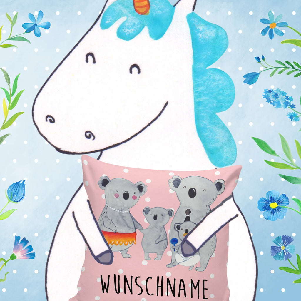 Personalised cushion Koala Family bedrucken, Wunschname, Kissen, Name, personalisiert, Kopfkissen, Familie, Vatertag, Muttertag, Bruder, Schwester, Mama, Papa, Oma, Opa, Koalas, Family, Kinder, Familienleben, Koala, Geschwister